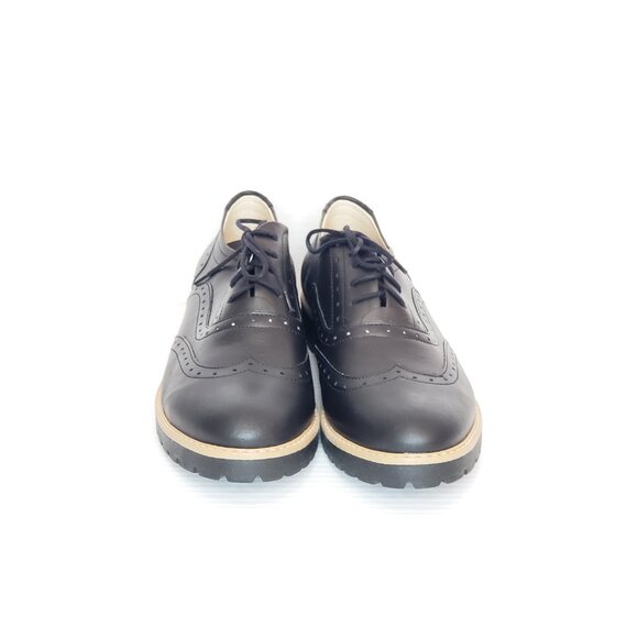Zapato Black Lug Heel Leather Oxford - HAML6 - Picture 4 of 7